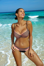 Marko Mesh-Accent Push-Up Two-Piece Bikini Set pink