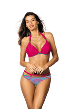 Marko Push-Up Two-Piece Bikini Set with Decorative Trim and Strappy Briefs