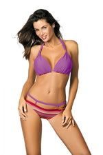 Marko Push-Up Two-Piece Bikini Set with Decorative Trim and Strappy Briefs