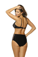 Marko Retro High-Waisted Push-Up Two-Piece Bikini Set with Mesh Accents