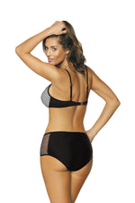 Marko Retro High-Waisted Push-Up Two-Piece Bikini Set with Mesh Accents