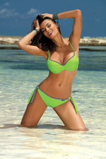 Marko Smooth Push-Up Two-Piece Bikini Set with Patterned Piping green