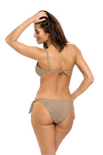 Marko Suede-Look Two-Piece Bikini Set with Asymmetrical Strap