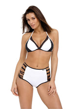 Marko Summer 2019 Push-Up High-Waisted Bikini Set with Lace Accent white