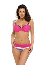 Marko Sweet & Sexy Push-Up Two-Piece Bikini Set with Striped Straps pink