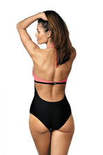 Marko Tulle-Side Push-Up One-Piece Monokini with Brooch Accent