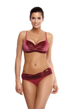 Marko Velour-Look Push-Up Bikini Set with Pearl Sheen pink