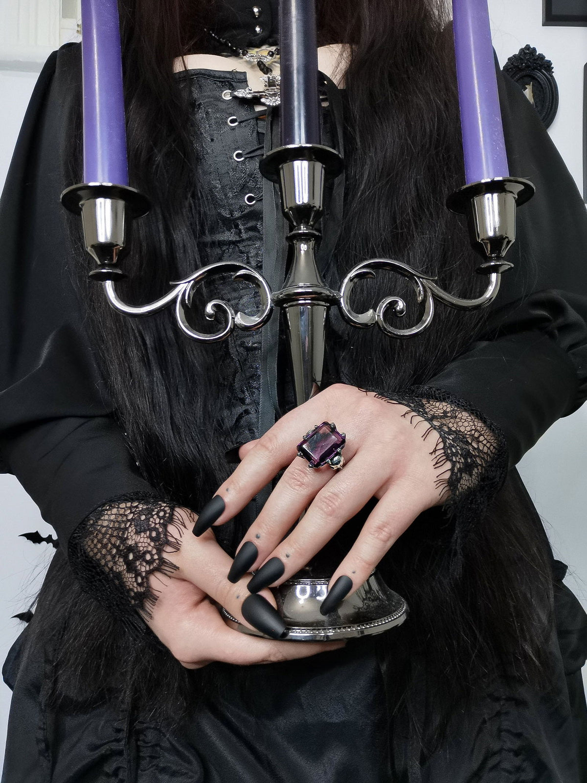 Mausoleum - Amethyst Skull Ring