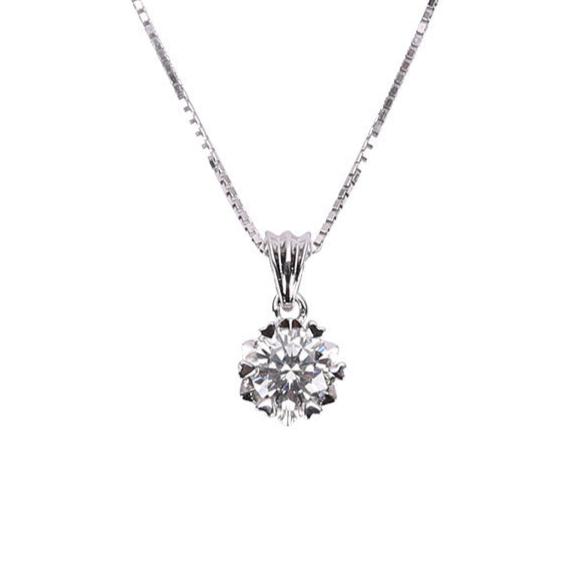 Melania Sterling Silver 6mm Moissanite Necklace