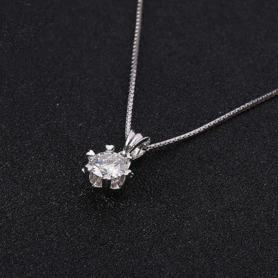 Melania Sterling Silver 6mm Moissanite Necklace