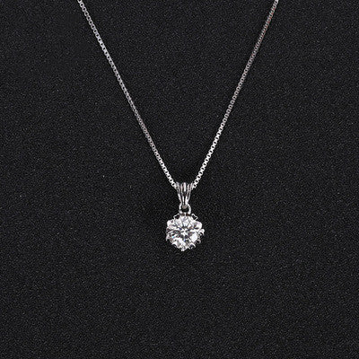 Melania Sterling Silver 6mm Moissanite Necklace