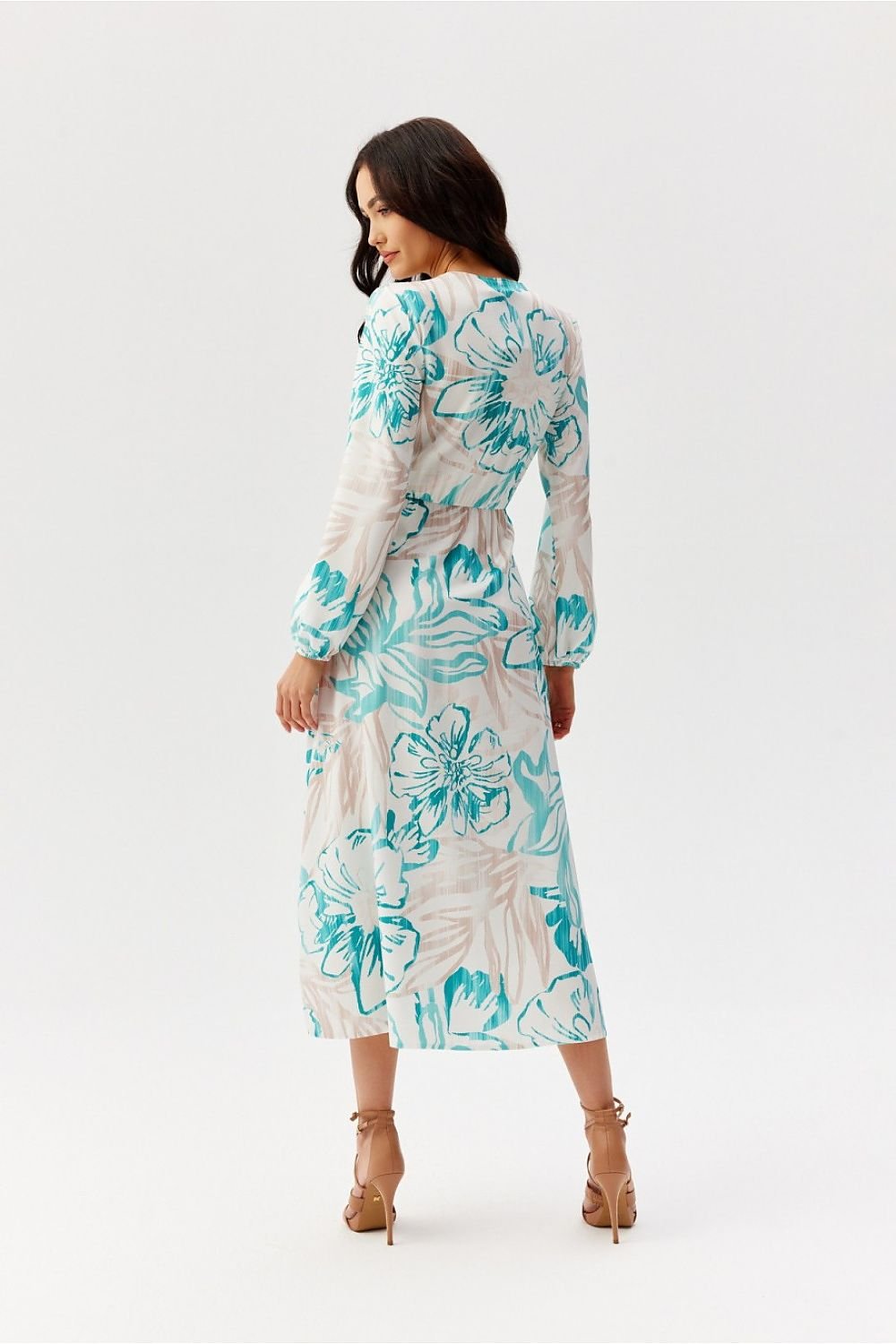 Midi Wrap Top Long Sleeve Day Dress | Roco Fashion