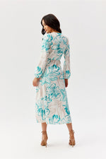 Midi Wrap Top Long Sleeve Day Dress | Roco Fashion