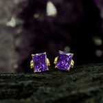 Mini Maus Stud earrings | Purple Cubic Zirconia