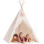 MINICAMP Extra Large Indoor Teepee Tent with Tassels Decor in Boho Style