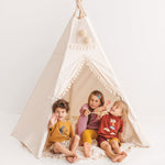 MINICAMP Extra Large Indoor Teepee Tent with Tassels Decor in Boho Style Teepee only