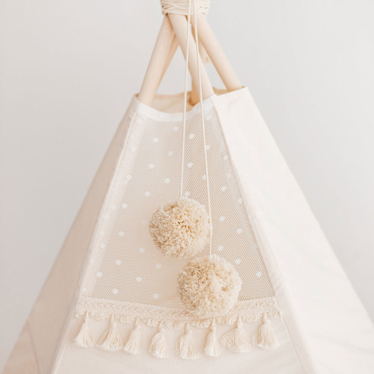 MINICAMP Extra Large Indoor Teepee Tent with Tassels Decor in Boho Style