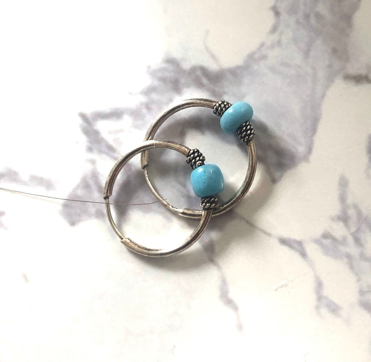 Minimalist Hoop Earrings with Beads