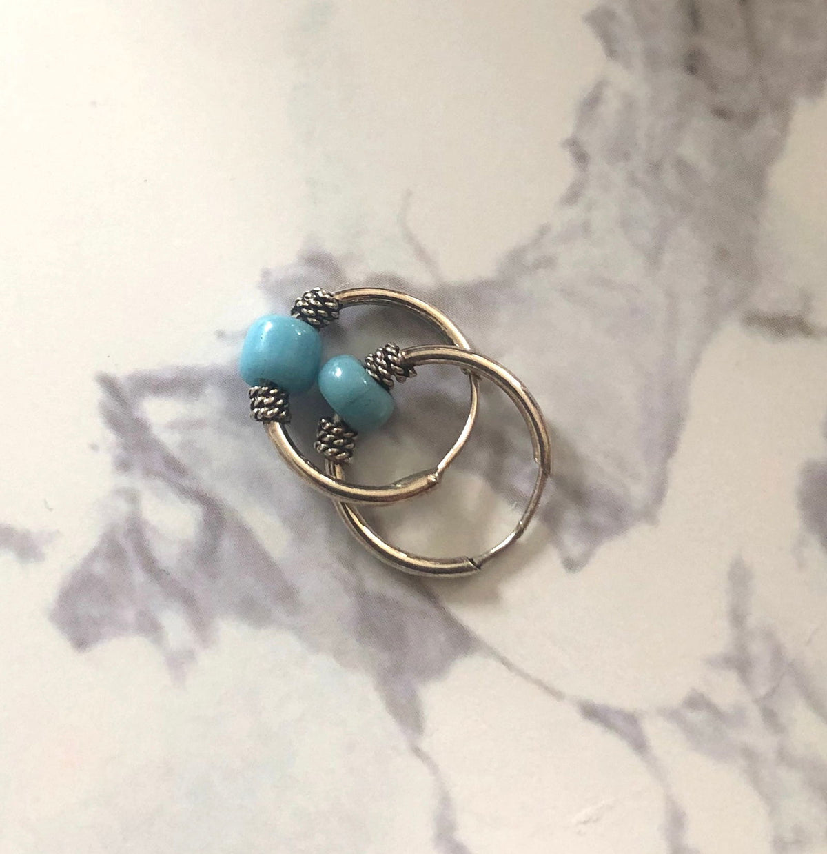 Minimalist Hoop Earrings with Beads