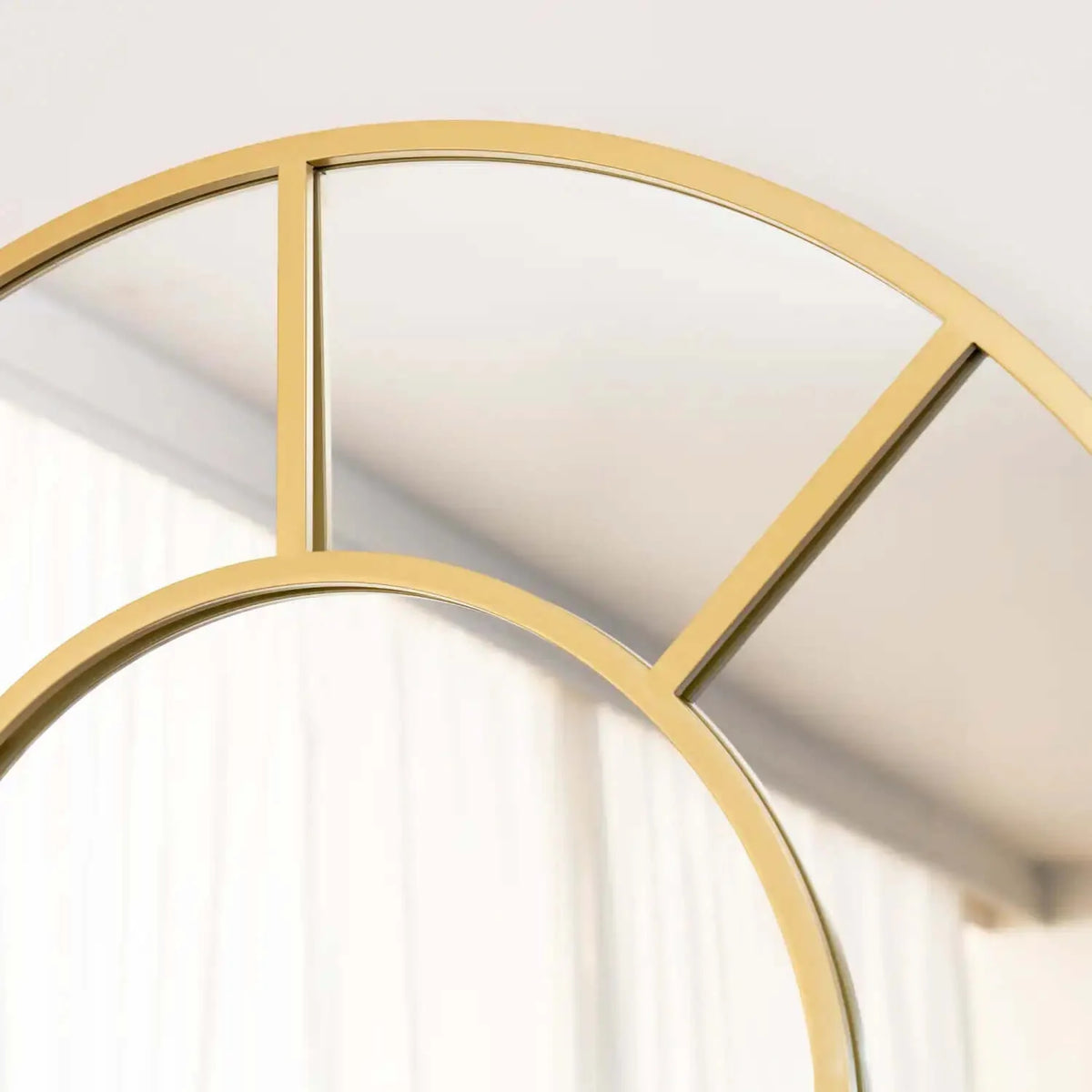 Mio - Full Length Gold Metal Arched Window Mirror - 180cm x 90cm.