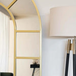 Mio- Full Length Gold Metal Arched Window Mirror - 200cm x 120cm