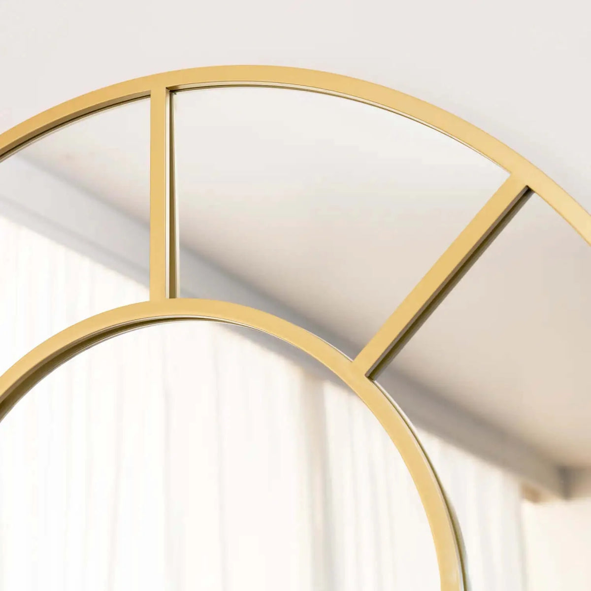Mio- Full Length Gold Metal Arched Window Mirror - 200cm x 120cm