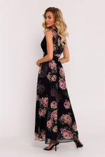 Moe Chiffon Maxi Daydress with High Slit and V-Neck