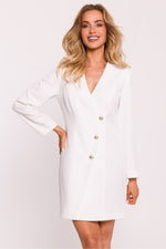 Moe Jacket-Style Daydress with Gold Buttons and Collar beige