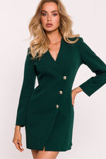 Moe Jacket-Style Daydress with Gold Buttons and Collar green