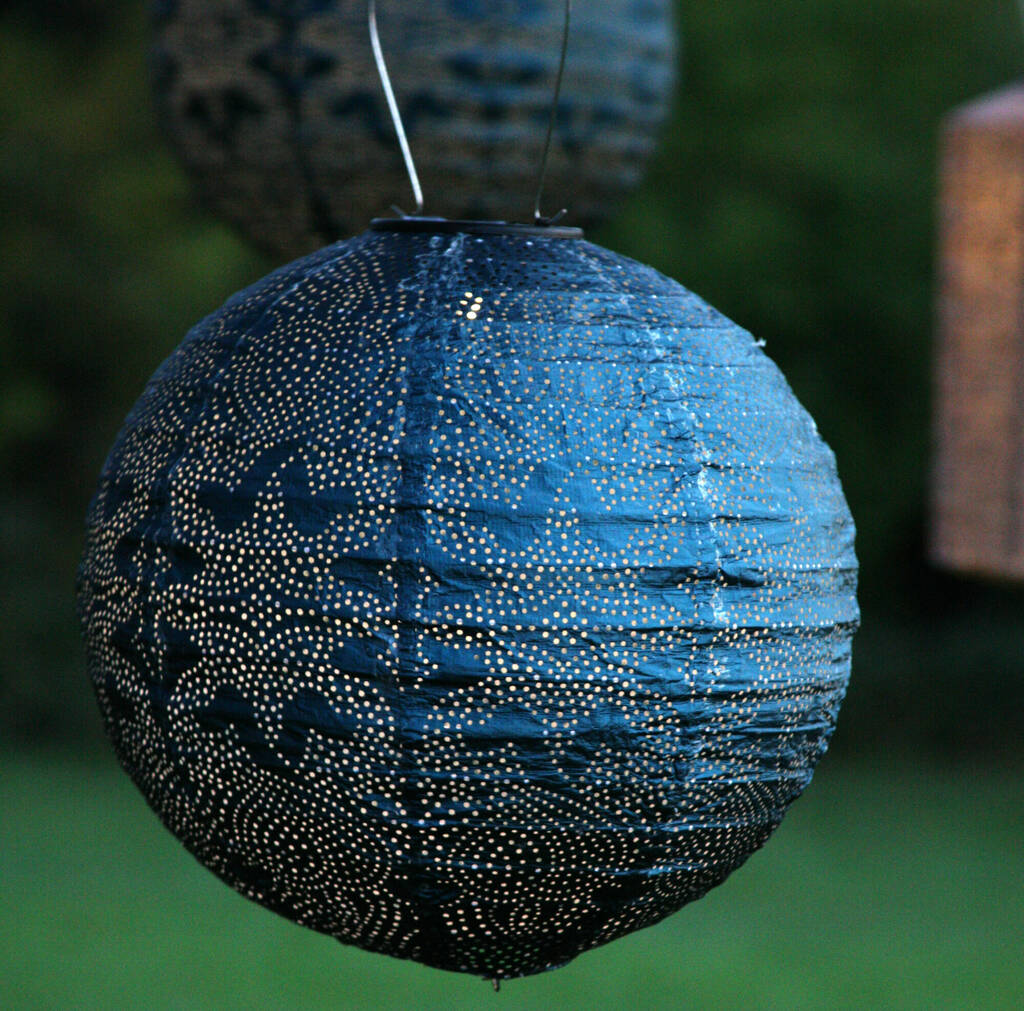 Moroccan Solar Lantern - Blue Globe