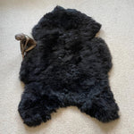Natural Black Icelandic Shorn 50mm Sheepskin Hide | Luxury Sheep Skin