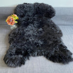 Natural Black Icelandic Shorn 50mm Sheepskin Hide | Luxury Sheep Skin