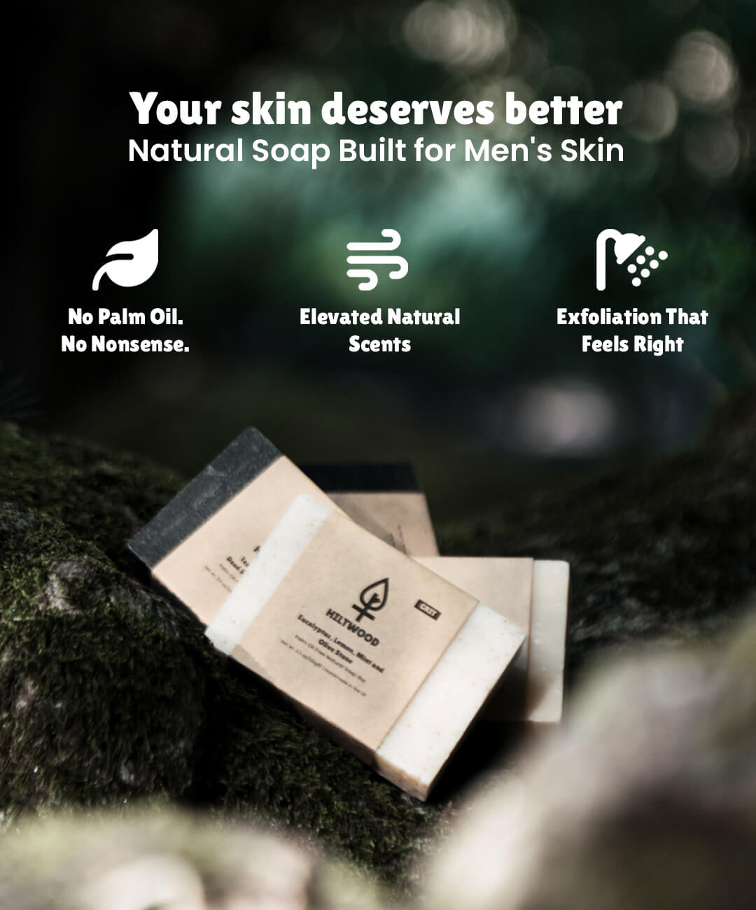 Hiltwood Natural Soap Bar Bundle - 4 Pack Soap Set