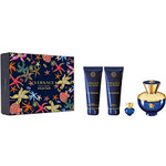 Versace Dylan Blue Femme 100ml EDP + 5ml Mini EDP + 100ml Shower Gel + 100ml Body Lotion for Women Gift Set