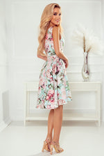 Numoco Asymmetrical Cocktail Dress in Pink, Green, or Multicolour Floral Pattern