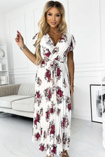 Numoco Chiffon Pleated Midi Cocktail Dress red 2 one-size-fits-all