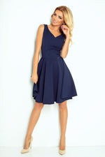 Numoco Flared Cocktail Dress with Heart-Shaped Neckline