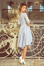 Numoco Nicolle Lace Asymmetrical 3/4 Sleeve Dress