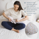 Nursing and Pregnancy Pillow in C-Shape with Organic Cover and Natural Kapok Filling in Milk White