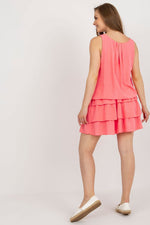 Och Bella Sleeveless Summer Daydress with Round Neckline and Ruffles