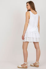 Och Bella Sleeveless Summer Daydress with Round Neckline and Ruffles