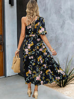 One Shoulder Printed Colourful Elegant Maxi Summer Dress