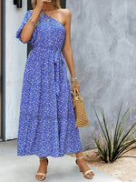 One Shoulder Printed Colourful Elegant Maxi Summer Dress