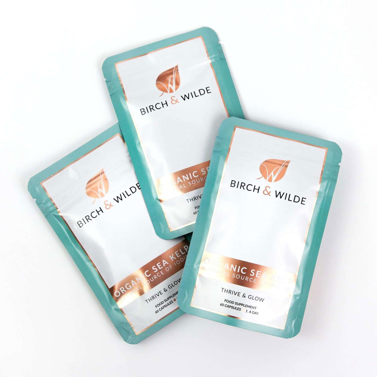 Organic Sea Kelp Supplement Capsules x 60 | Natural Iodine | 2 Month Refill Pouch