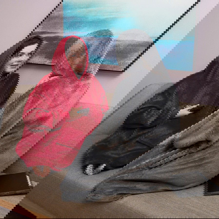 Oversized Hoodie Fleece Blanket with Sleeves | One Size