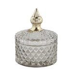 Pale Grey Pressed Glass Jar Small