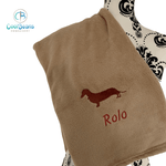 Pet Fleece Blanket - Dachshund - Personalised Camel