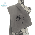 Pet Fleece Blanket - Heart & Paw - Personalised in Corner Silver