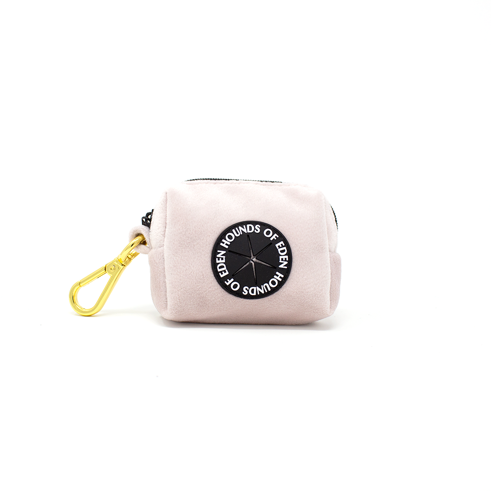 Pure Peony - Pink Velvet Poop Bag / Treat Holder