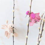 Pink And Pearl Hummingbird Clip On Decorations